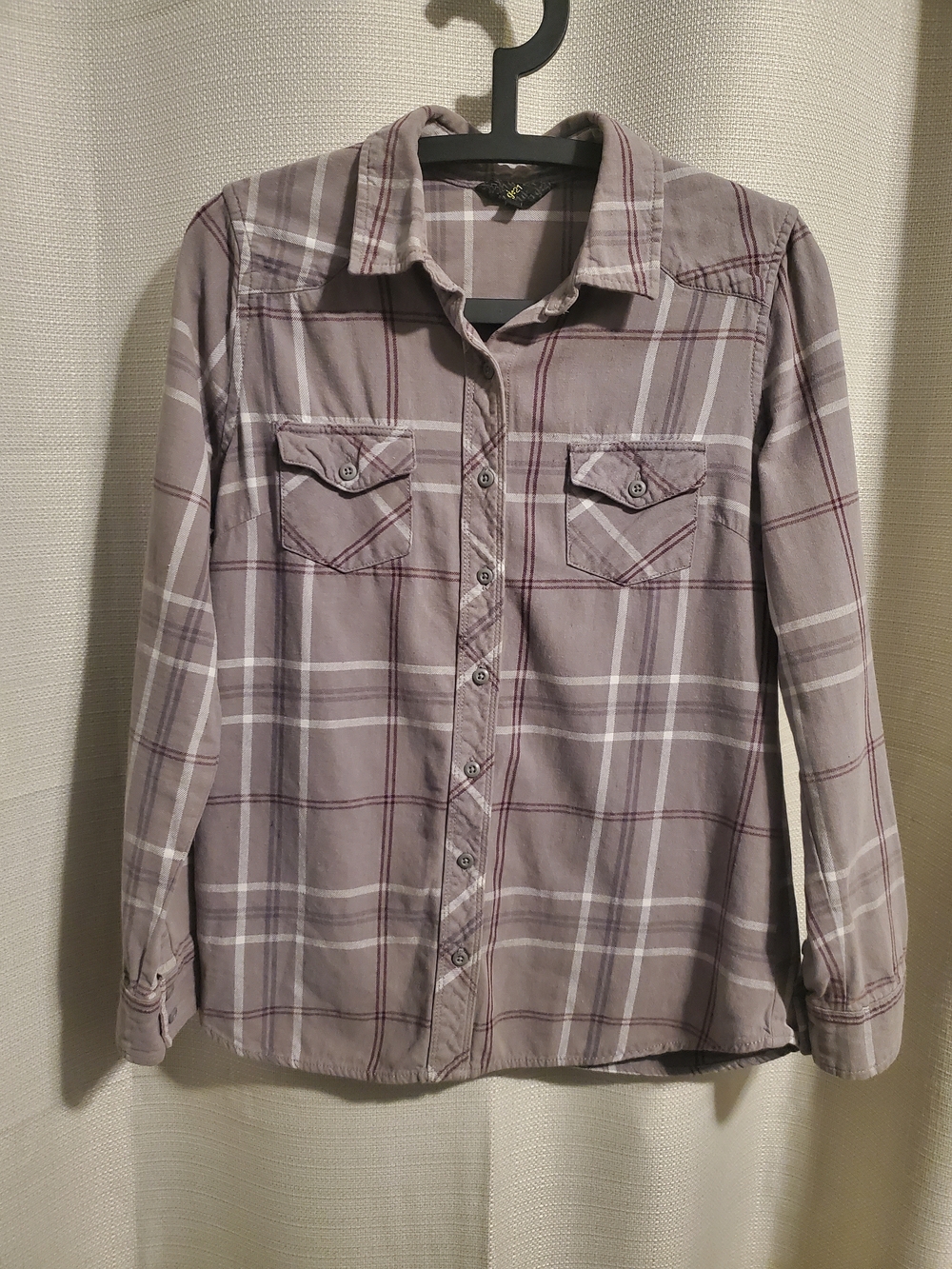 (4/$20) G:21 Beige Women's Plaid Button-Up Shirt